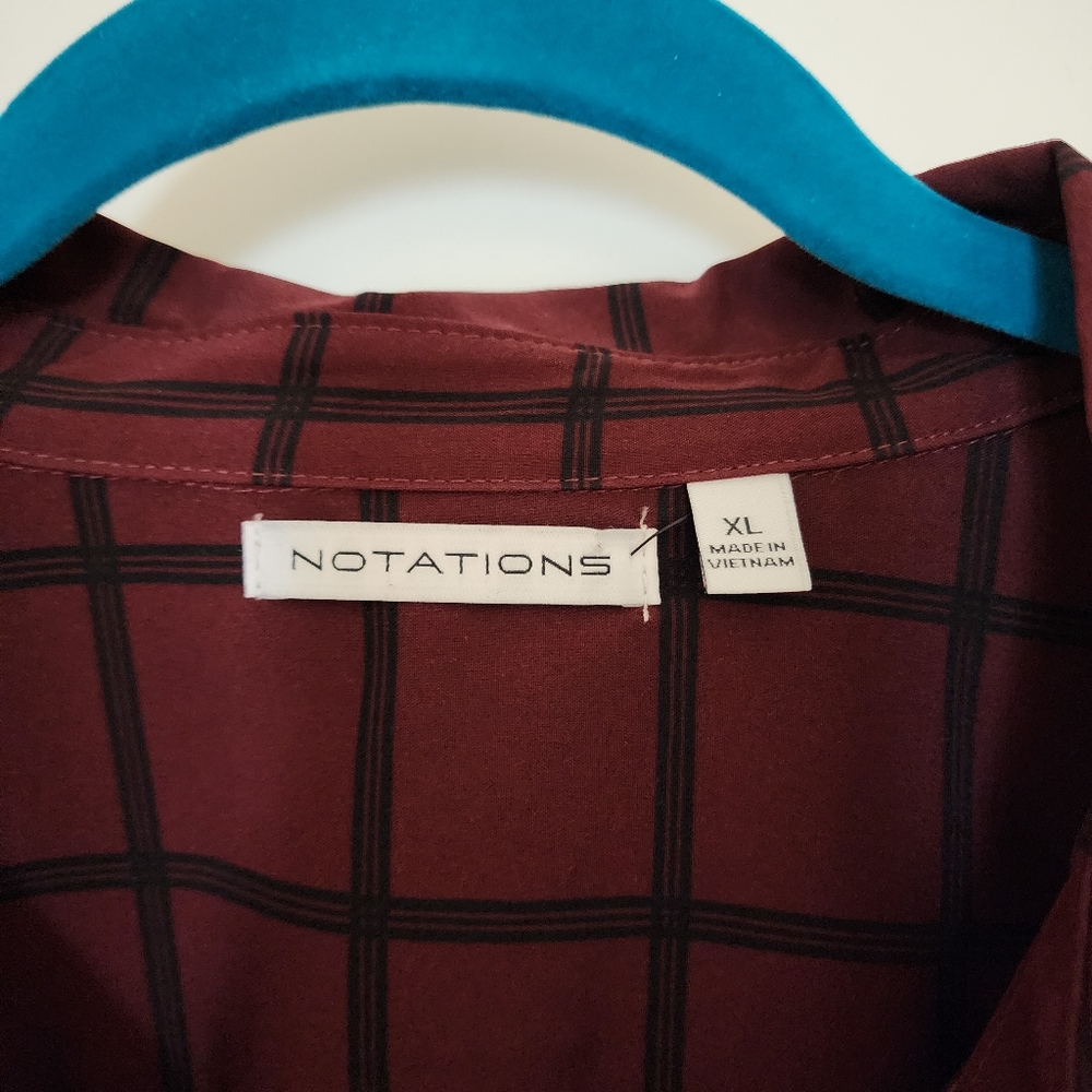 Notations Maroon Checkered Shirt - image 2